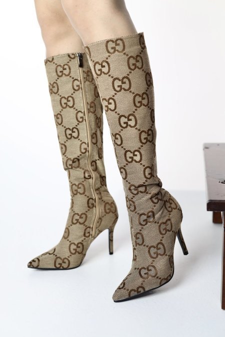 جزمة gucci شعار كبير بني